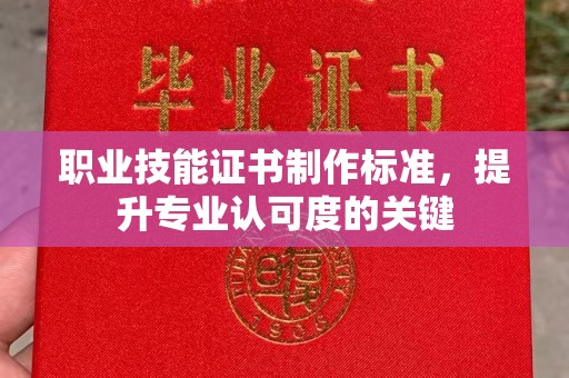 谯城职业技能证书制作标准，提升专业认可度的关键